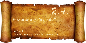 Rozenberg Anikó névjegykártya